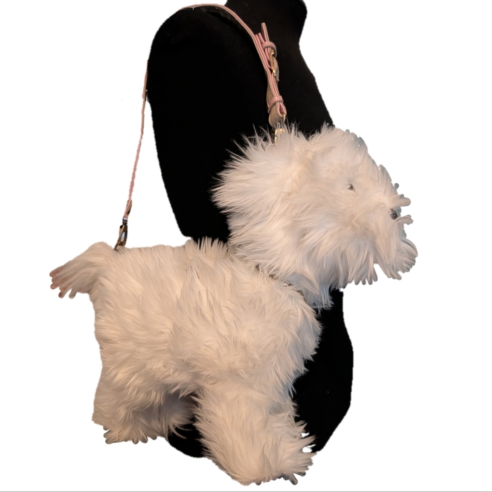 Love on a Leash purse, Bichon Frise Or Westie, white